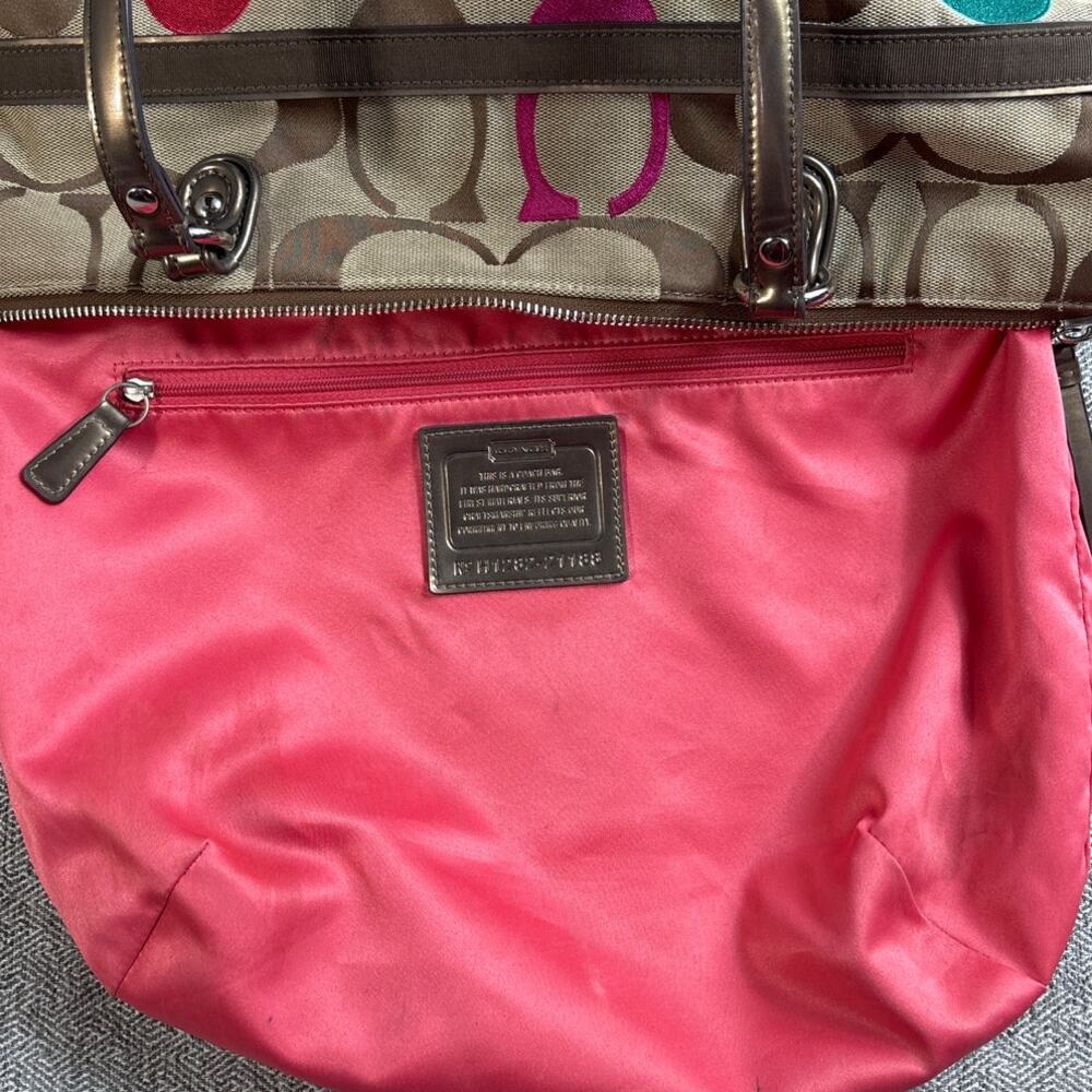Coach Bag Poppy Embroidered Glam Tote Shoulder Purse H1282-21188 - Picture 16 of 16